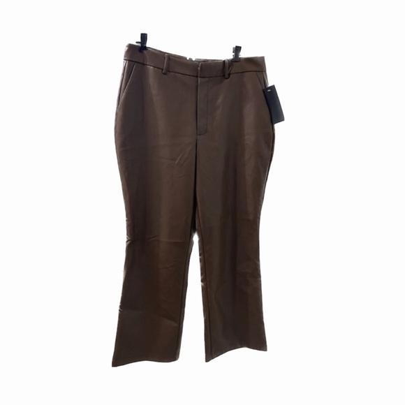 Bagatelle Faux Leather Cropped Flare Pants Medium - Picture 2 of 7